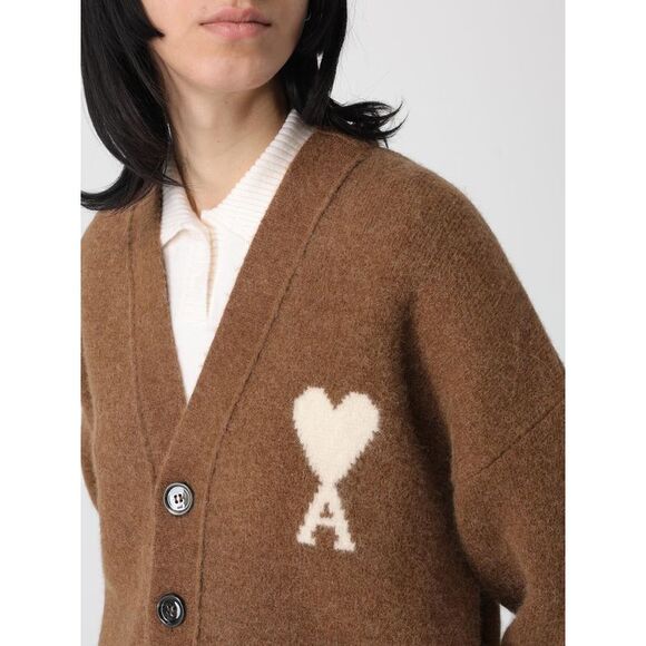 Ami Paris Cardigan Woman Brown - Picture 3 of 3